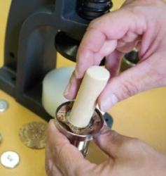 Press fabric into die