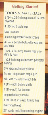 Attach legs to plywood square